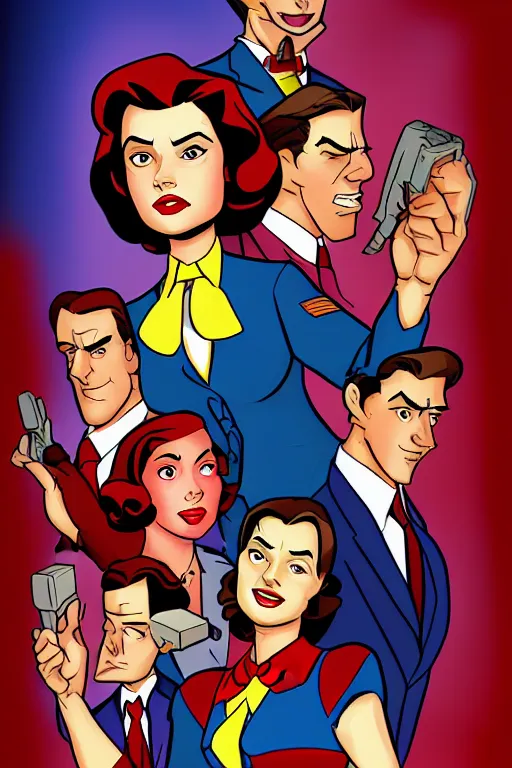 Image similar to Agent carter high quality digital painting in the style of Don Bluth