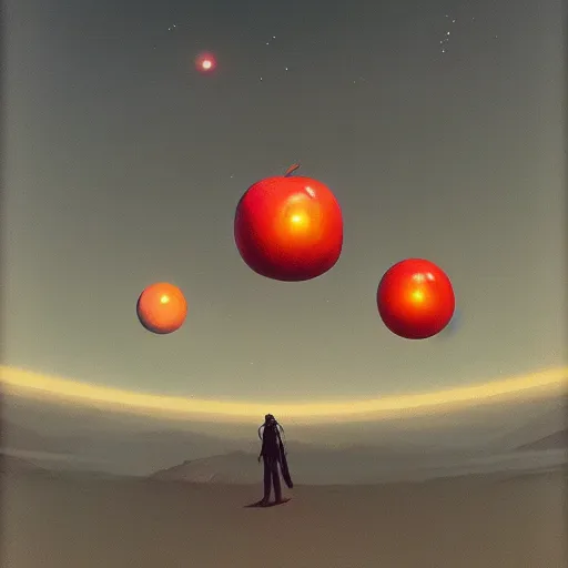 Prompt: a painting of a stunning landscape, a planet in space, striking lighting, inside an apple, ilya kuvshinov, greg rutkowski, john singer sargent, anime, trending on artstation, intricate