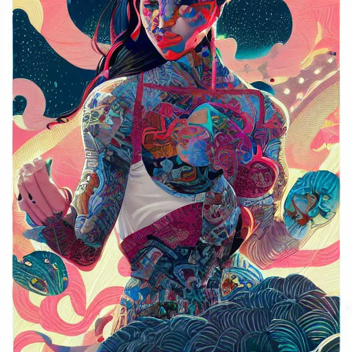 Image similar to Tristan Eaton, victo ngai, artgerm, Rhino warrior