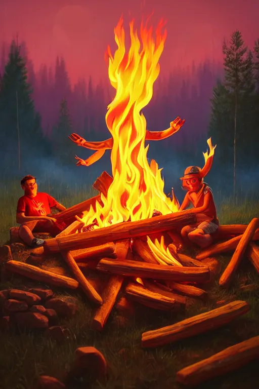 Prompt: sloth fries marshmallows on a fire, ultra hd, Painting By Simon Stalenhag, unreal 5, DAZ, hyperrealistic, octane render, dynamic lighting, intricate detail, summer vibrancy, cinematic
