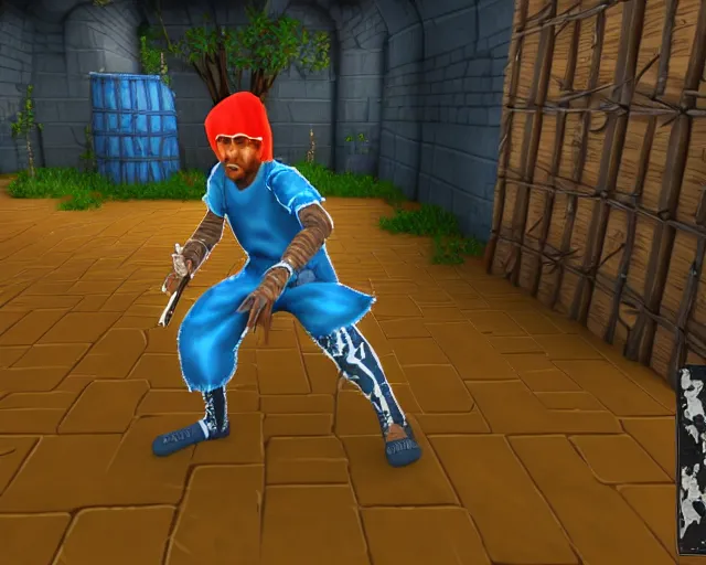 Image similar to screenshot of a crips gang member in the two dimensional web browser game swords and sandals ( 2 0 0 5 ), whiskeybarrel studios, higly detailed, 4 k, high quality