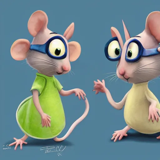 Image similar to cute rat pixar concept art