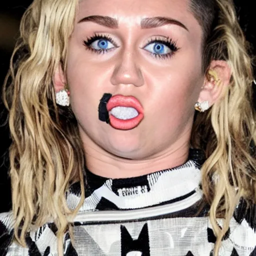Image similar to Miley Cryus derpface