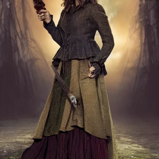 Prompt: jenna coleman as a beautiful witch