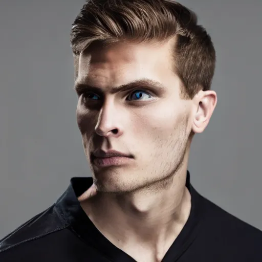 Image similar to gigachad sigma alpha male Jerma985, 4k headshot photography