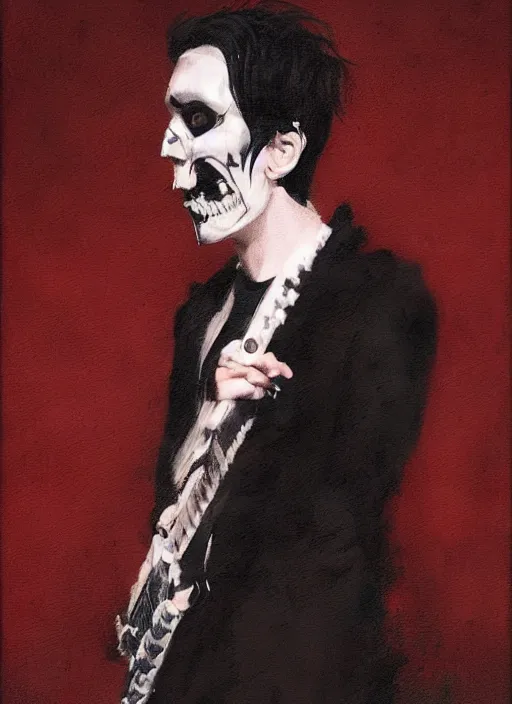 Image similar to hyper realistic portrait of tobias forge, by greg rutkowski,