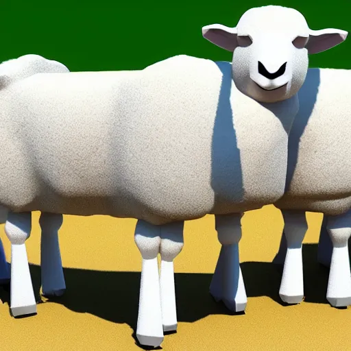 Prompt: Low!! poly!! 3d!! sheep!