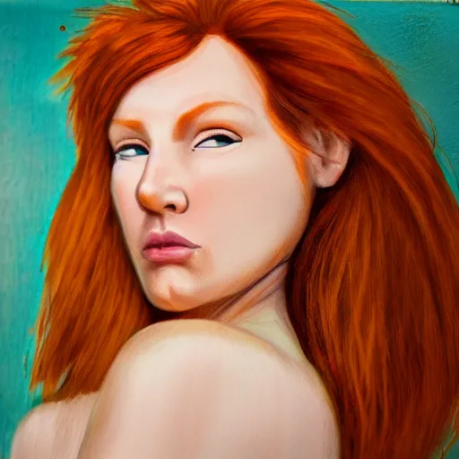 Image similar to portrait of ginger hair woman detailed face, detailed 8 k