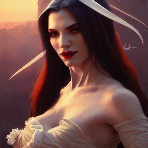 Image similar to perfectly - centered - portrait - photograph of evil vampire, super highly detailed, professional digital painting, artstation, concept art, smooth, sharp focus, no blur, no dof, extreme illustration, unreal engine 5, 8 k, art by artgerm and greg rutkowski and alphonse mucha loish and wlop