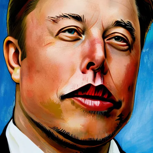 Prompt: a portrait of elon musk