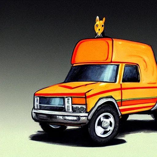 Image similar to concept art of hamster-truck