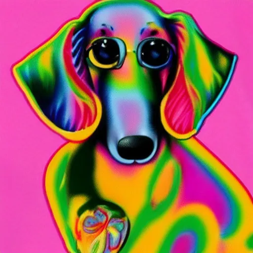 Image similar to lisa frank dachshund