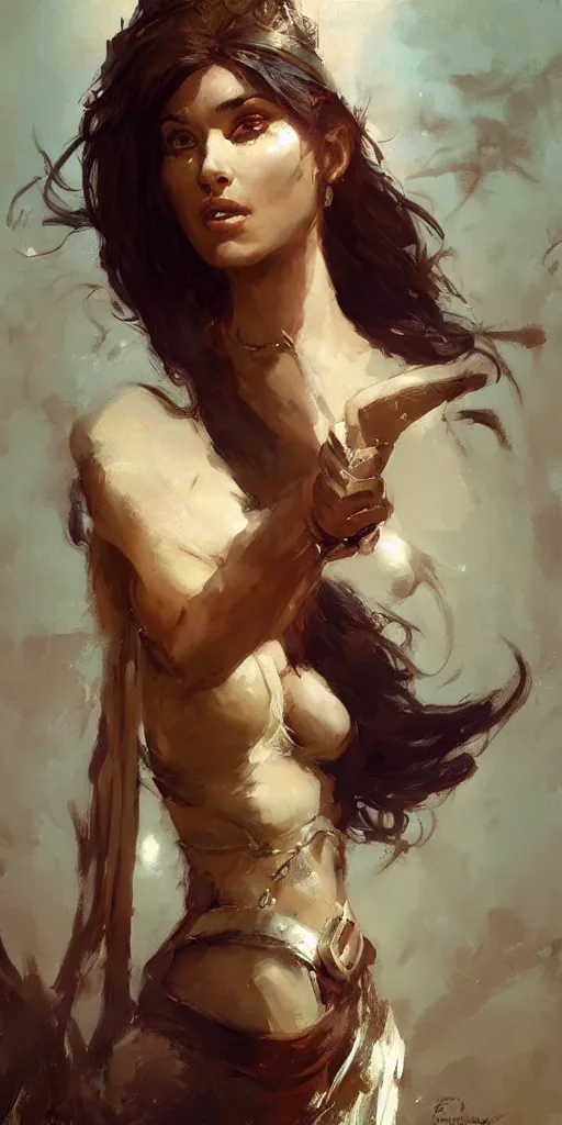 Image similar to a character study of the beautiful queen Kaileena from prince of Persia by craig mullins and marc simonetti, Ross Tran and WLOP, by Andrew Wyeth and Gerald Brom, In the style of John singer Sargent and James gurney, ARTSTATION, cgsociety, polycount, character design, AWE INSPIRING, BEAUTIFUL, ART GERM