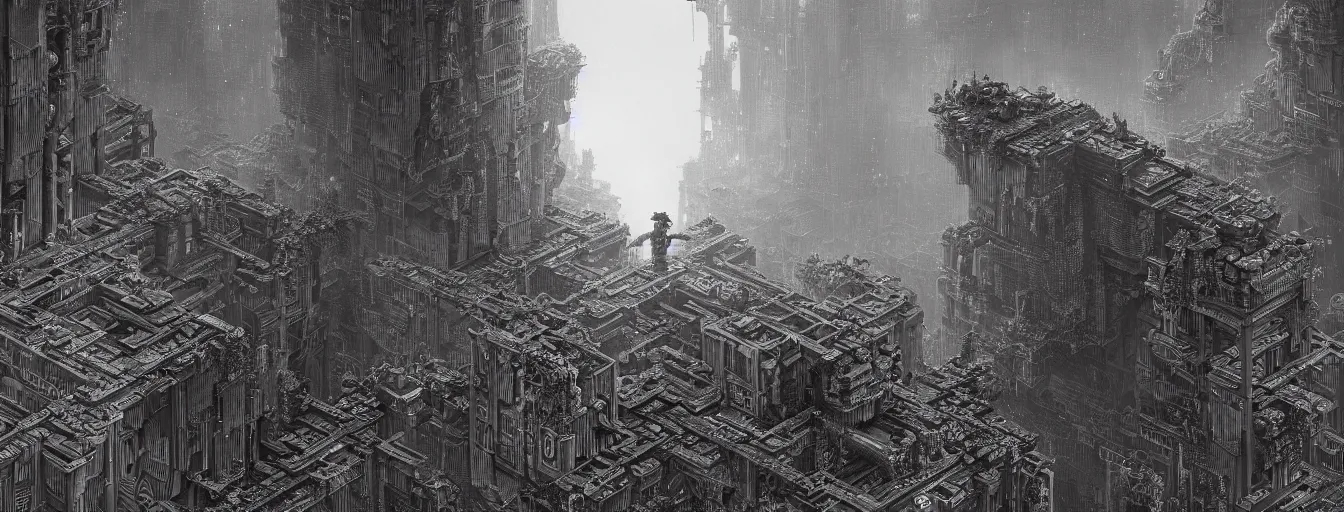 Prompt: intricate artwork masterpiece biomechanical dystopian brutalist hive mind domain, side - scrolling 2 d platformer level by nicolas delort, zdizslaw beksinski, victo ngai, josan gonzalez, kilian eng, ominous, dramatic horror cinematic lighting, volumetric 8 k