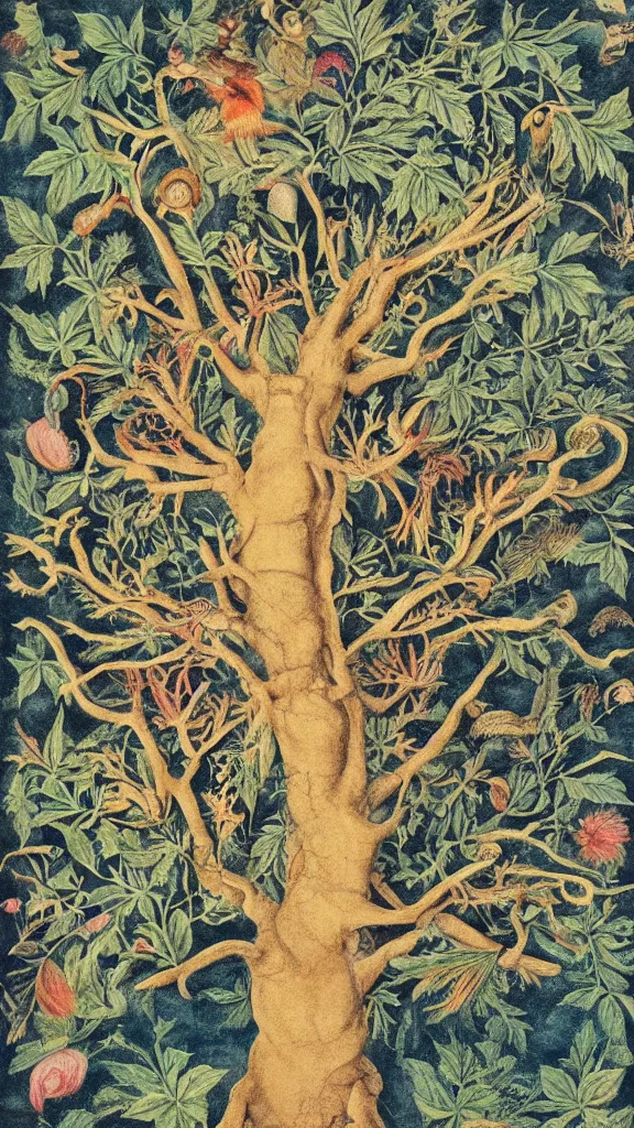 Image similar to tree, super 8 portrait by maria sibylla merian, derek jarman, barbara hammer, 4 k, 8 k, very very beautiful, stunning, twisted, vanishing, solid, ethereal, colourful, detailed