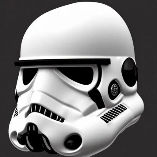 Image similar to a a new stormtrooper helmet. 3 d render.