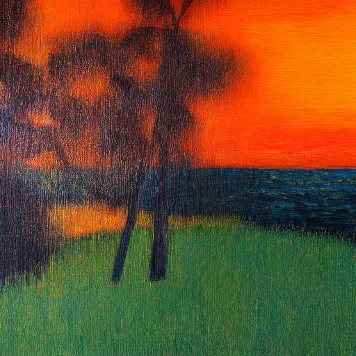 Image similar to an abstract sunset, 8 k, photorealistic, very detailed, by peter doig