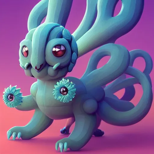 Prompt: a curly pokemon:: by beeple and James Gilleard and Justin Gerard :: ornate, dynamic, particulate, intricate, elegant, highly detailed, centered, artstation, smooth, sharp focus, octane render, 3d