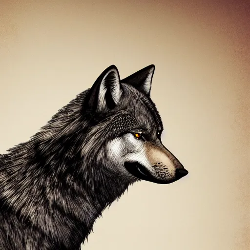 Image similar to A handsome wolf wearing a leather jacket, digital furry art, 4k
