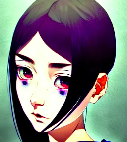 Image similar to a beautiful youth teenage depressed ocd psychotic popular girl in school struggling with morbid thoughts realized, angry eyes, soft skin, magnificent art by ilya kuvshinov, claude monet, range murata, artgerm, norman rockwell, highly detailed intricately sharp focus, bedroom eyes trending on pinterest, tiktok 4 k uhd image