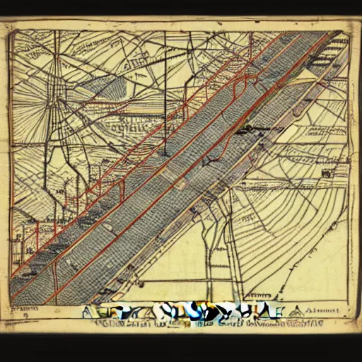 Image similar to map of the new york subway system, woodcut by albrecht durer 1 5 0 9