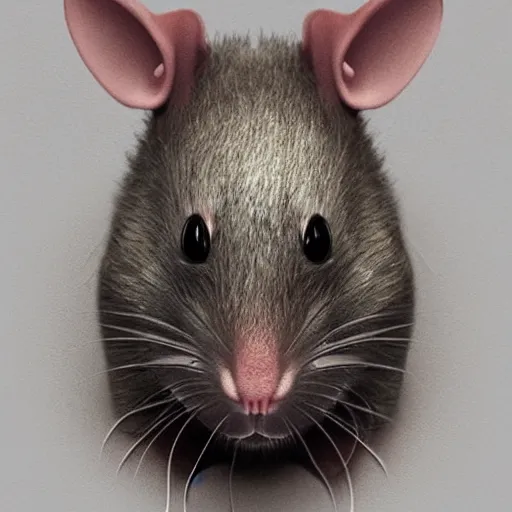 Image similar to a rat with the face in the shape of Lysoform, trending at artstation