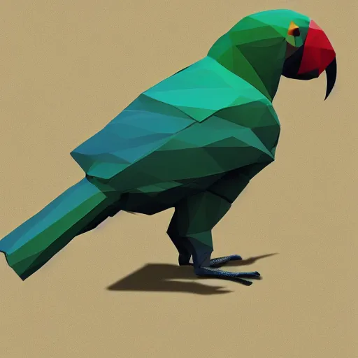 Image similar to low poly render of parrot