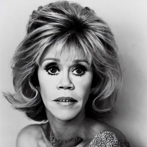 Prompt: beautiful portrait of Jane Fonda in the style of nobuyoshi araki