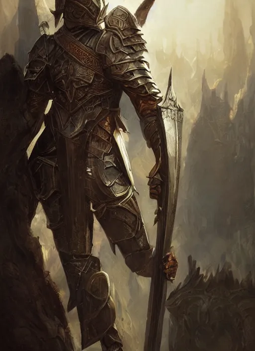 Image similar to portrait of a draconic knight, holding a claymore, victorian, concept art, detailed face, fantasy, close up face, highly detailed, cinematic lighting, digital art painting by greg rutkowski