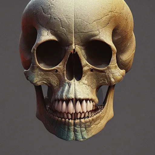 Image similar to portrait_of_a_melting_skull._intricate_abstract._intricate_artwork._by_Tooth_Wu_wlop_beeple_dan_mumford._octane_render_trending_on_artstat