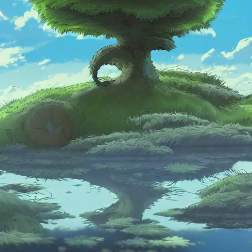 Image similar to creature made by Hayao Miyazaki, studio ghibli artstyle, beautiful scene, smooth, detailed, high quality, 8k