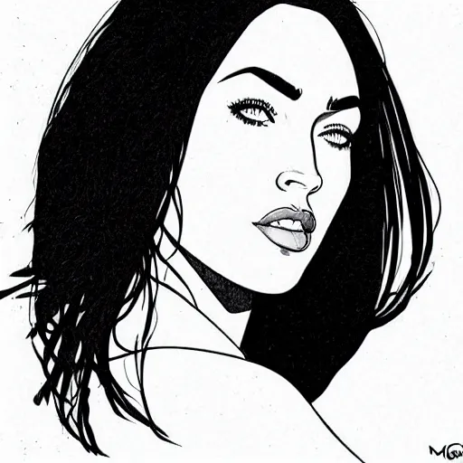 Image similar to “ megan fox retro minimalist portrait by jean giraud, moebius starwatcher comic, 8 k ”