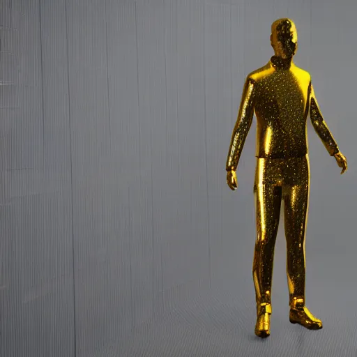 Prompt: a holographic metal manequin floating in space reflecting an explosion in the universe, intricate unreal engine 5 creation