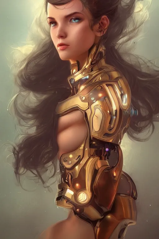 Prompt: beautiful young maiden cyborg, highly detailed, artstation, concept art, sharp focus, illustration, art by artgerm and Gustav Klimt