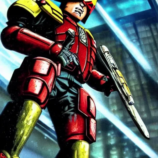 Image similar to amazing anime screenshot of Judge Dredd