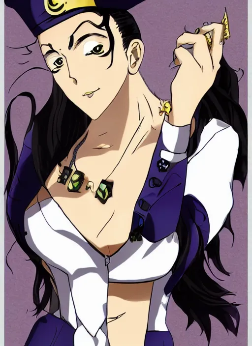 Prompt: fem jotaro kujo