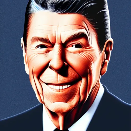 Image similar to ronald reagan by pixar