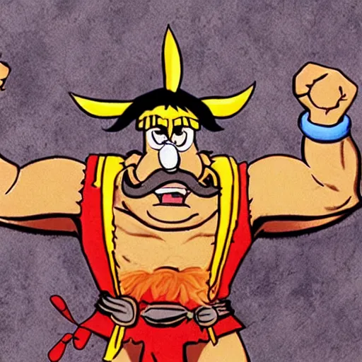 Prompt: asterix in the style of hulk hogan