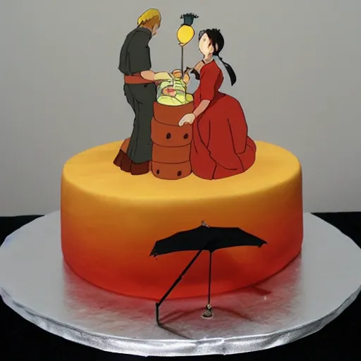 Prompt: a delicious cake, studio ghibli