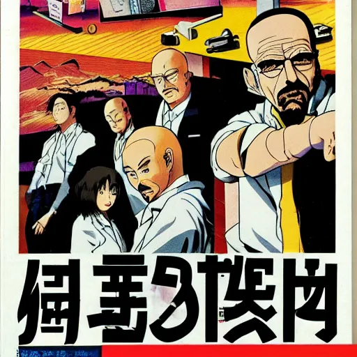 Image similar to japanese magazine advert for breaking bad anime, 1 9 8 5