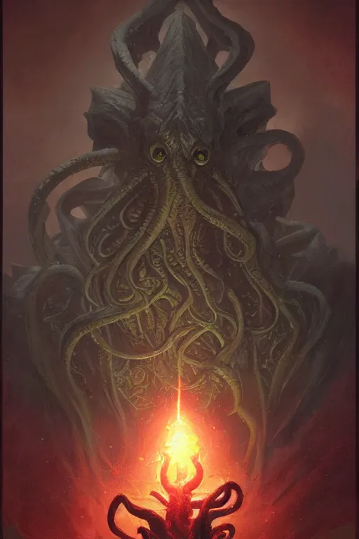 Image similar to cthulhu, digital art, magic the gathering, mtg, by greg rutkowski, trending on artstation