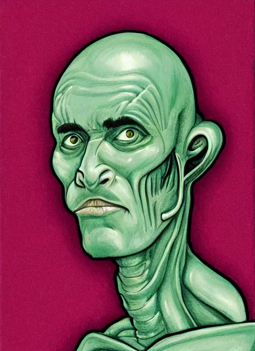 Image similar to portrait of a handsome human like male alien