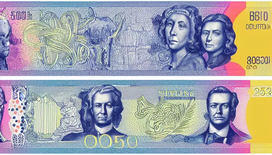 Image similar to concept design of british £ 5 0 note for the year 2 0 3 3