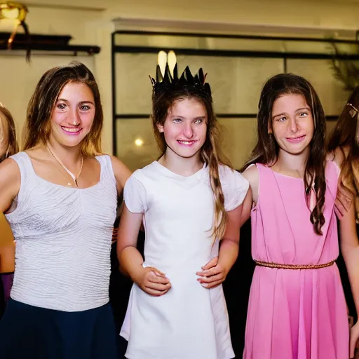 Prompt: bar mitzvah for three girls.