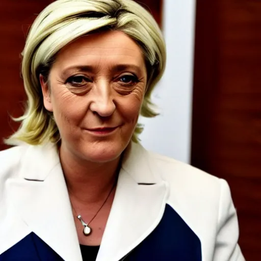Image similar to Marine Le Pen cosplaying Adolf Hitler