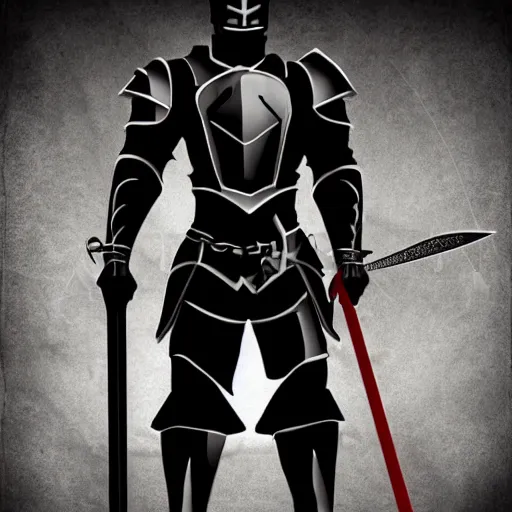 Prompt: black man knight with sword symmetrical realistic fantasy on white bear