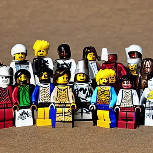 Prompt: lego set of people in ancient israelite costumes