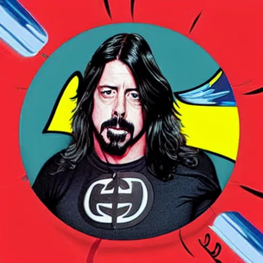 Prompt: dave grohl as a superhero