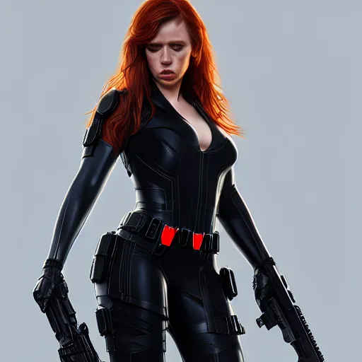Prompt: Samantha 38G as black widow, au naturel, hyper detailed, digital art, trending in artstation, cinematic lighting, studio quality, smooth render, unreal engine 5 rendered, octane rendered, art style by klimt and nixeu and ian sprigger and wlop and krenz cushart
