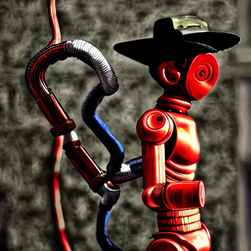 Image similar to alien robot luffy, thief, photography, by greg